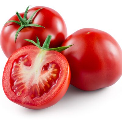 Tomato isolated on white. With clipping path.